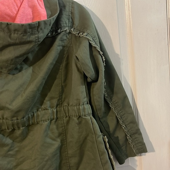 Cat & Jack Olive Raincoat with Coral Hood - Picture 8 of 8